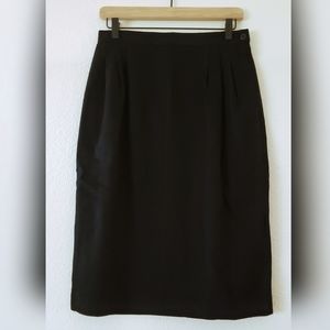 VINTAGE HABERDASHERY COLLECTION Black Wool Pencil Skirt